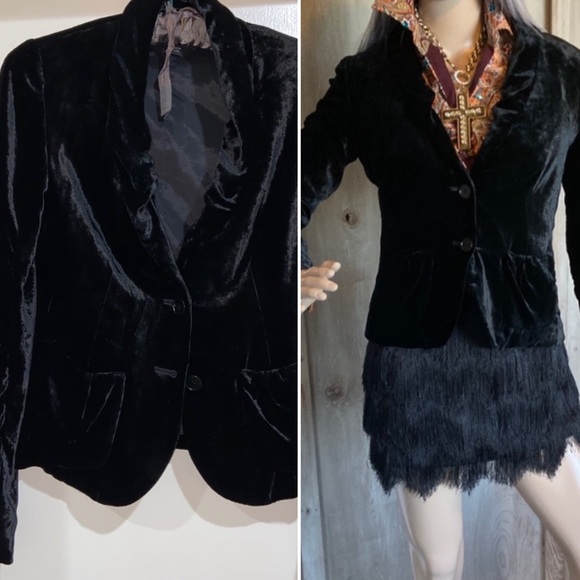 THEORY Velvet Jacket - Black - Picture 1 of 8